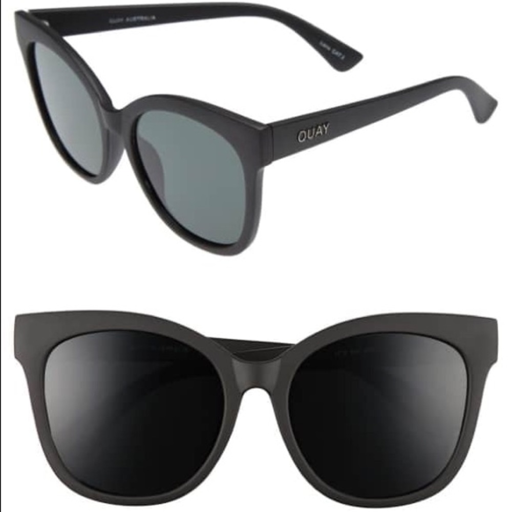 Quay Oversize Black Sunglasses